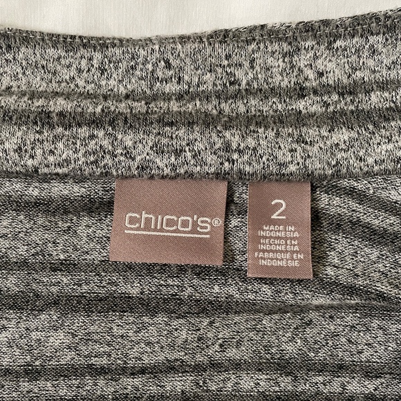 Chicos Soft Cardigan Gray Stripes Size 2 Large - Picture 4 of 7